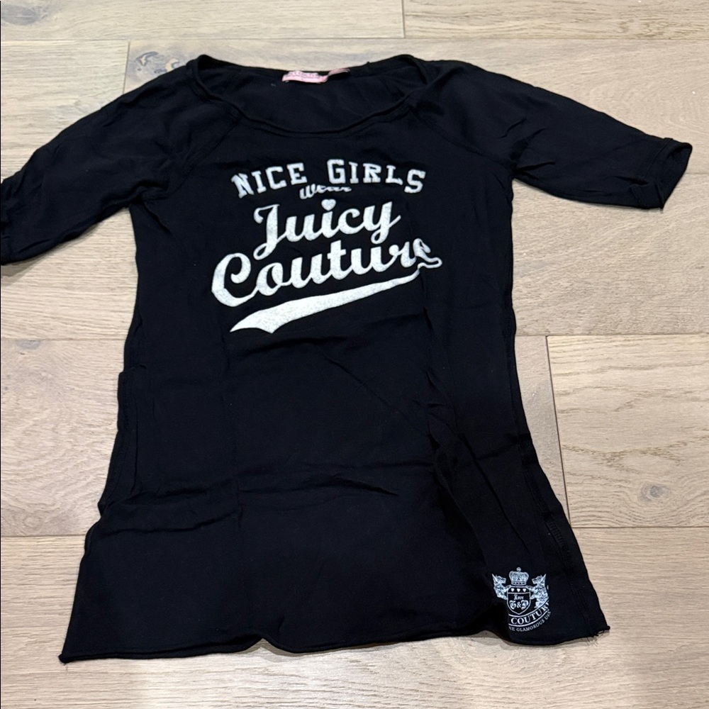 Juicy Couture Black Tee with White Logo